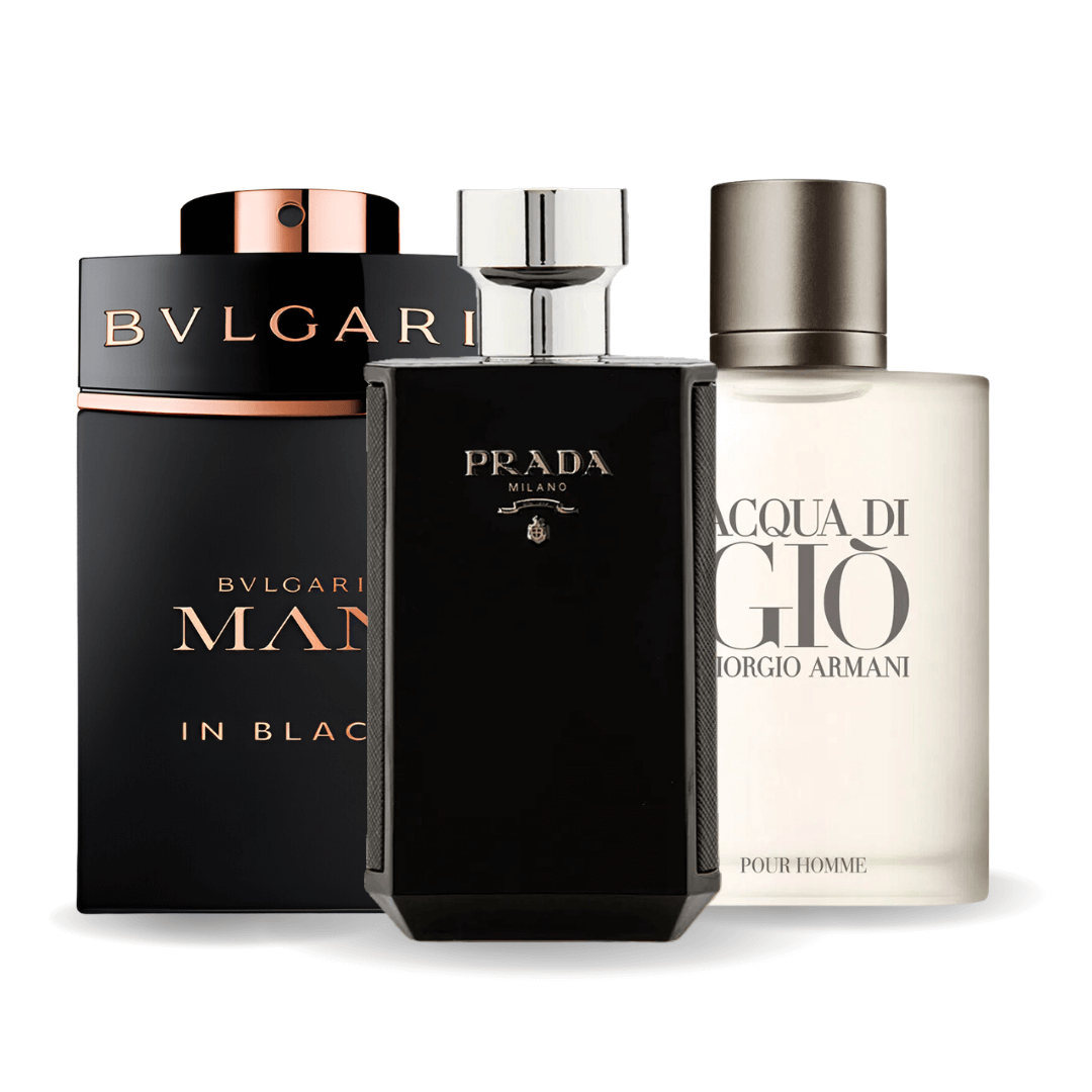 Bvlgari Man In Black, Giorgio Armani Acqua Di Gio, L'Homme Prada Intense
